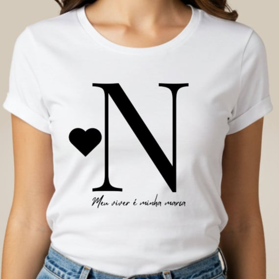 Camiseta Letra N - Meu Viver é Minha Marca