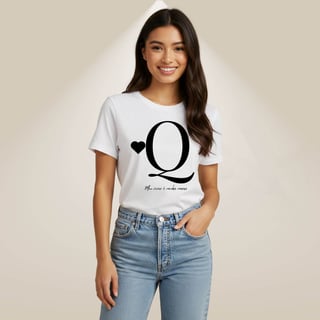 Nome do produto Camiseta Letra Q - Meu Viver é Minha Marca