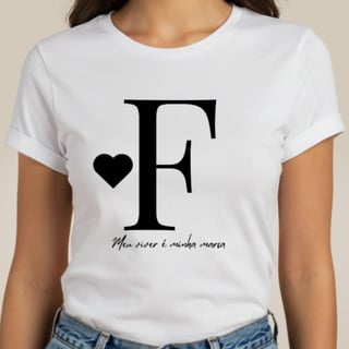 Nome do produto Camiseta Letra F - Meu Viver é Minha Marca