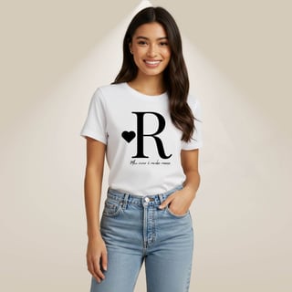 Nome do produto Camiseta Letra R - Meu Viver é Minha Marca