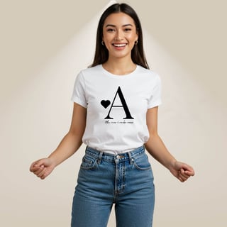 Nome do produto Camiseta Letra A - Meu Viver é Minha Marca
