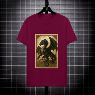 Nome do produto Camiseta Dragão Negro – Estilo Carta RPG
