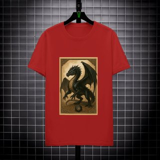 Nome do produto Camiseta Dragão Negro – Estilo Carta RPG
