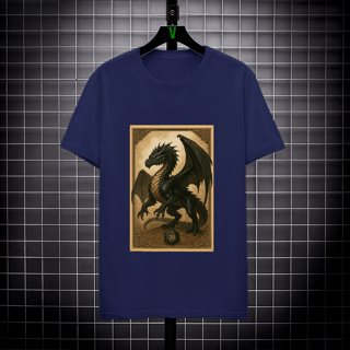 Nome do produto Camiseta Dragão Negro – Estilo Carta RPG