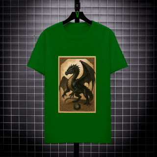 Nome do produto Camiseta Dragão Negro – Estilo Carta RPG