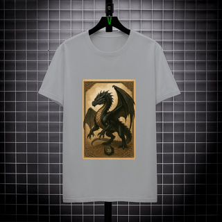 Nome do produto Camiseta Dragão Negro – Estilo Carta RPG