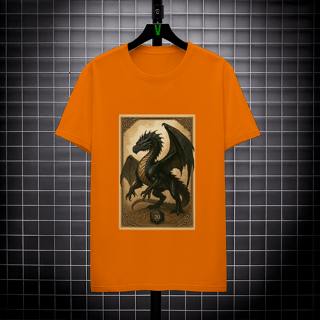 Nome do produto Camiseta Dragão Negro – Estilo Carta RPG