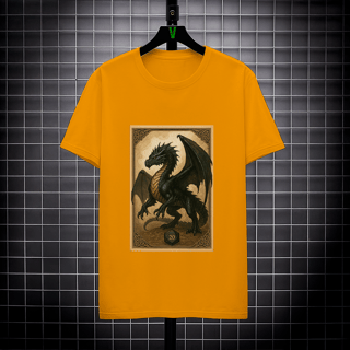Nome do produto Camiseta Dragão Negro – Estilo Carta RPG