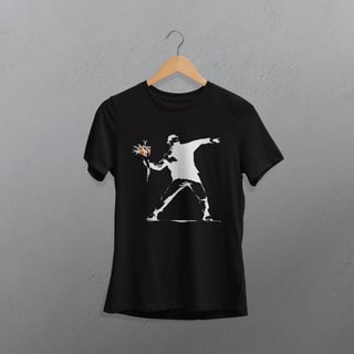 Flower Thrower (White) - Banksy (Baby Look Prime)