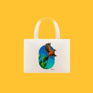 Ecobag Sabiá (Coleção Pássaros e Cactos)