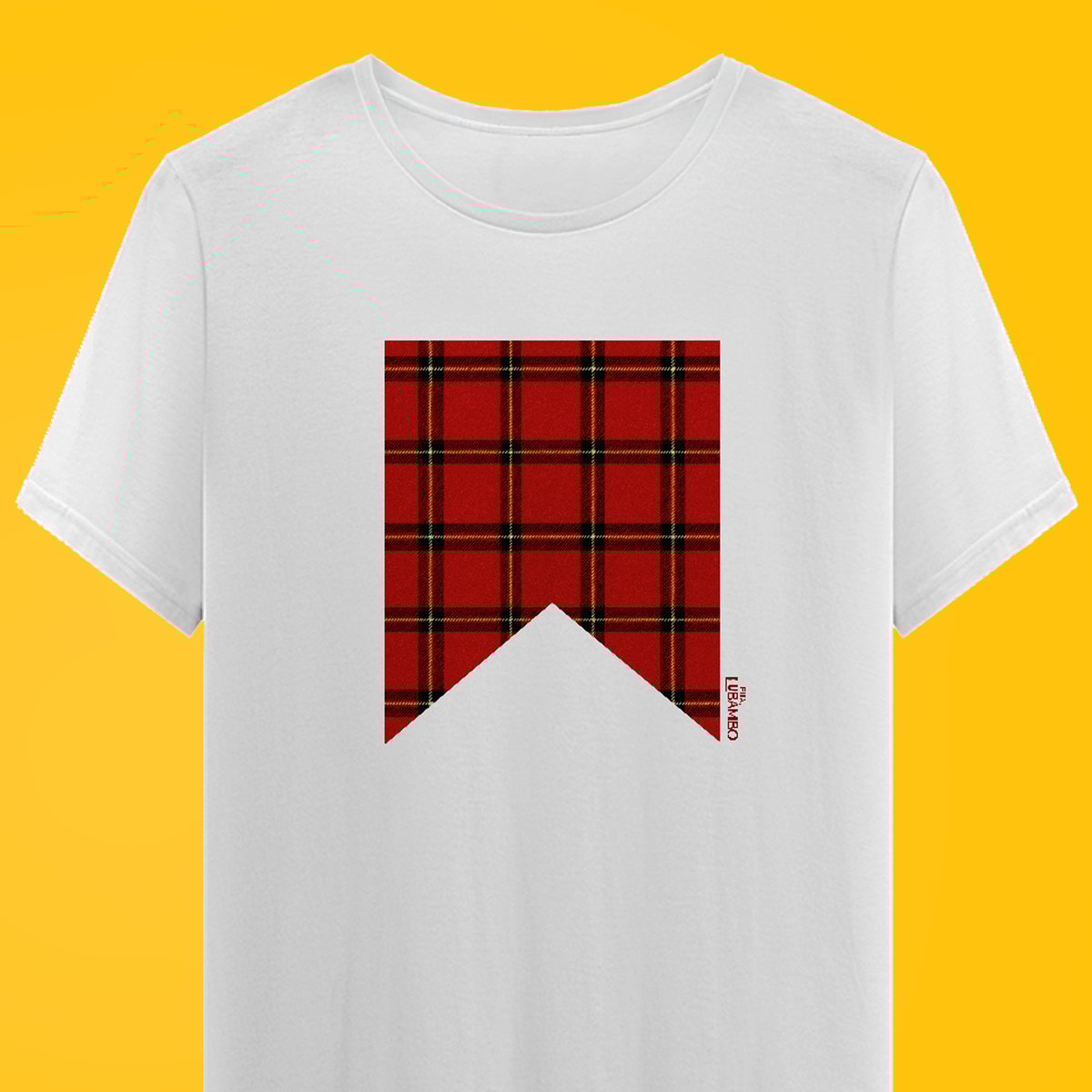 Nome do produto: Camiseta Bandeixa Xadrez Vermelha