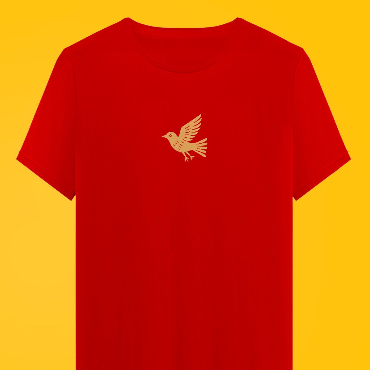 Nome do produto: Camiseta Xilo Pássaro (estampa clara)