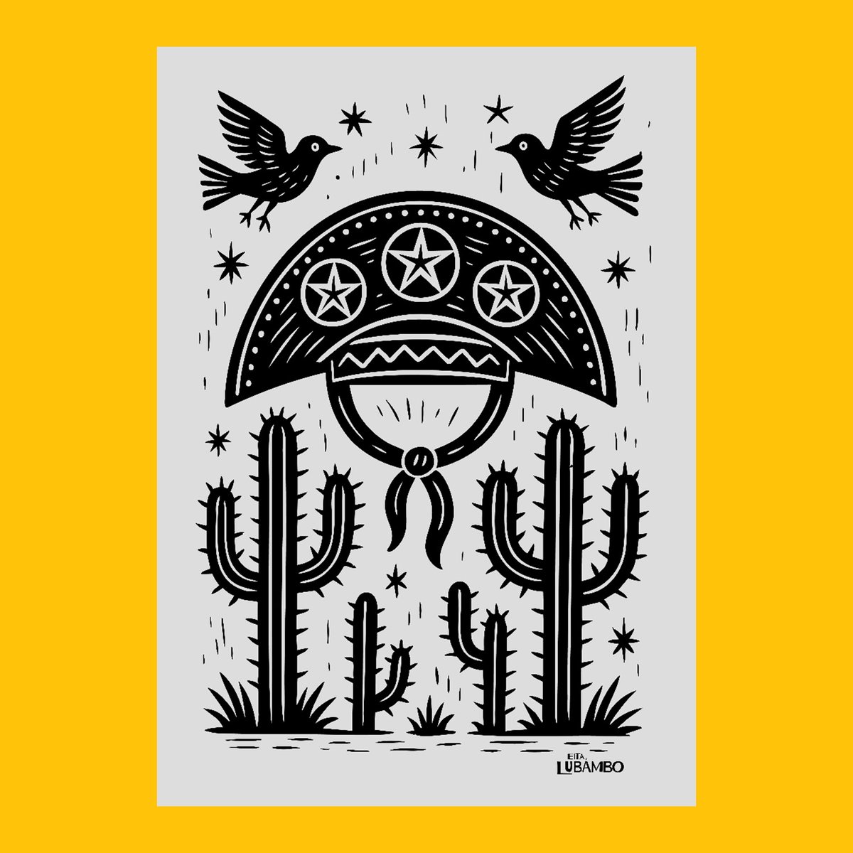 Nome do produto: Poster Xilo Cangaceiro