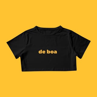 Nome do produto Cropped De Boa (estampa amarela)