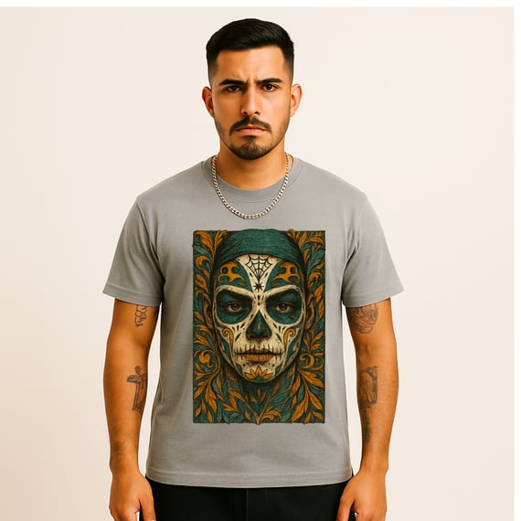 Camiseta Estonada Calavera Real – Unissex com Estampa Ritual Urbana | OxVibe
