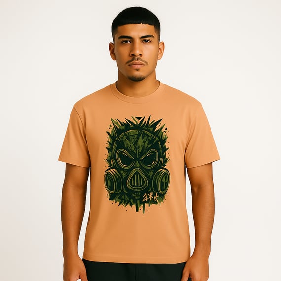 Camiseta Estonada Máscara Urbana – Unissex Militar Camuflada | OxVibe Streetwear