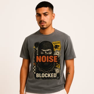 Camiseta Estonada Noise Blocked – Arte Urbana com Peso Visual | OxVibe Unissex
