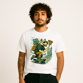 Camiseta Dog Skater – T-Shirt Quality Unissex OxVibe com Estampa Urbana 