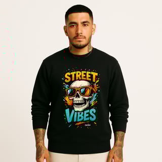 Moletom Prime Street Vibes –  Unissex com Estampa de Caveira Colorida | OxVibe Streetwear