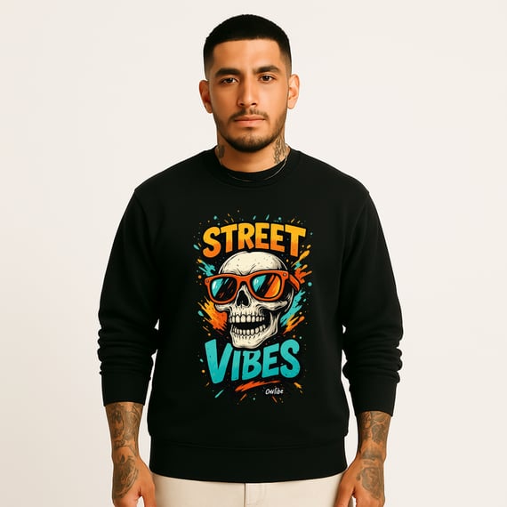 Moletom Prime Street Vibes –  Unissex com Estampa de Caveira Colorida | OxVibe Streetwear