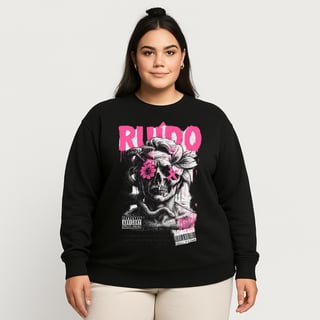Moletom Prime Preto Unissex RUÍDO – Estampa Brutalista | OxVibe Streetwear