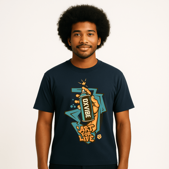 Camiseta Art for Life Unissex – OxVibe Streetwear com Estampa de Arte Urbana
