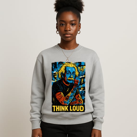 Moletom Prime Unissex Think Loud – Einstein Tatuado com Estética Underground | OxVibe Streetwear