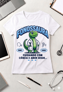 Nome do produto Camiseta FONOSSAURA - Unissex - Cores Escuras