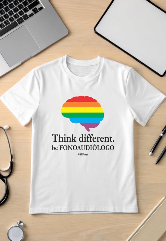 Camiseta THINK DIFFERENT - Cores Claras - Unissex