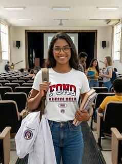 Nome do produto Camiseta FONO DESDE 1981 - Unissex - Cores Claras