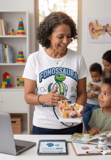 Nome do produto Camiseta FONOSSAURA - Unissex - Cores Escuras