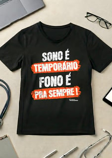 Nome do produto Camiseta FONO > SONO - Unissex - Cores Escuras