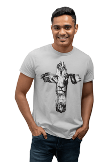 Nome do produto T-shirt Quality A Cruz Com Leão