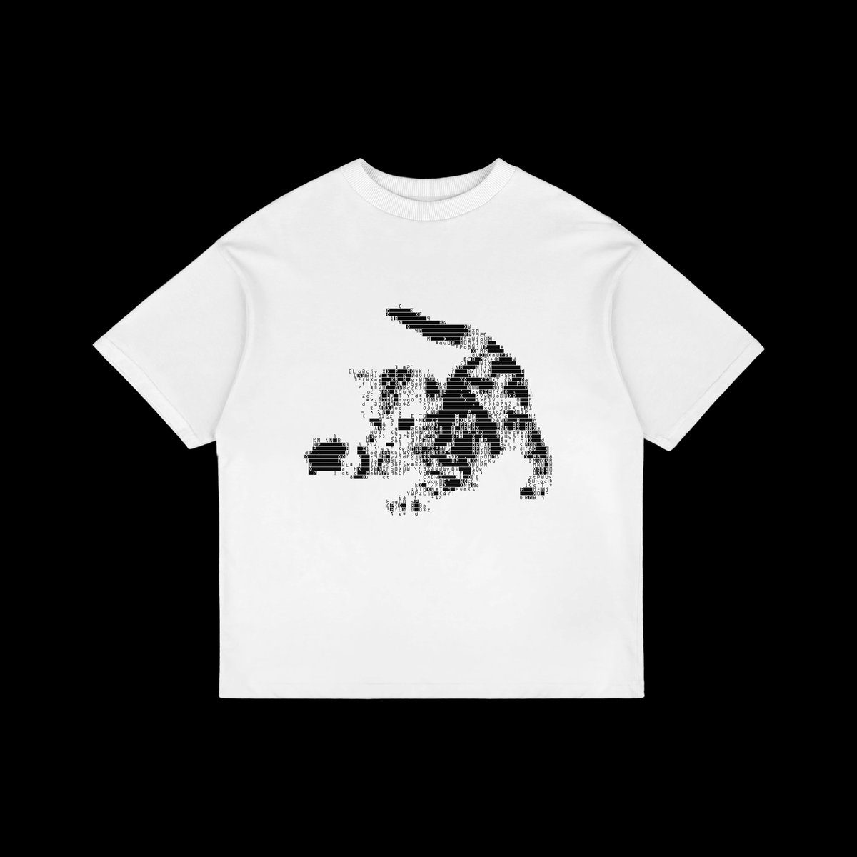 Nome do produto: Oversized Gatinho ASCII - Branca e Off White