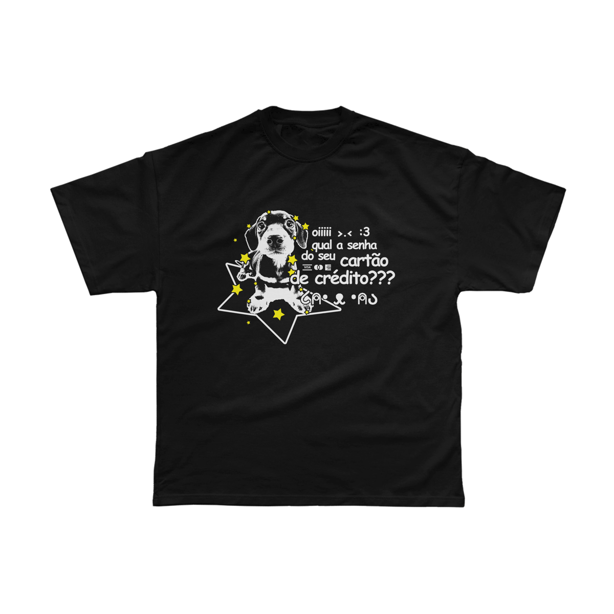 Nome do produto: Camiseta Doguinho Cartão de Crédito - Preta