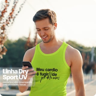 Nome do produto Regata Masculina Dry Sport UV – Meu Cardio e Fugir de Problemas 