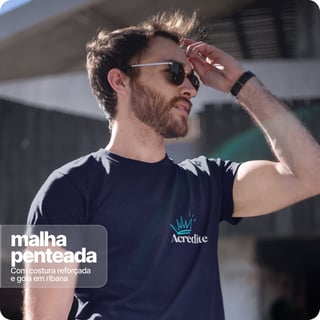 Nome do produto Camiseta Unissex Quality –  Acredite