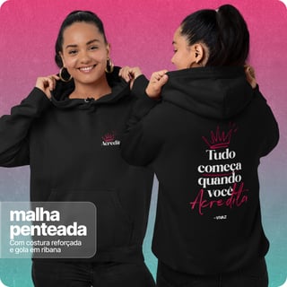 Nome do produto Moletom Canguru Prime  Unissex –  Acredite 