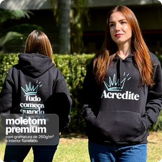 Nome do produto Moletom Canguru Prime  Unissex –  Tudo Começa Quando Voce Acredita