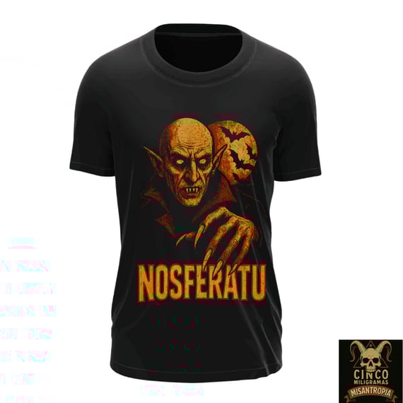 Nosferatu: Camiseta o Sopro da Morte – Clássico do Horror em Chamas Sombrias