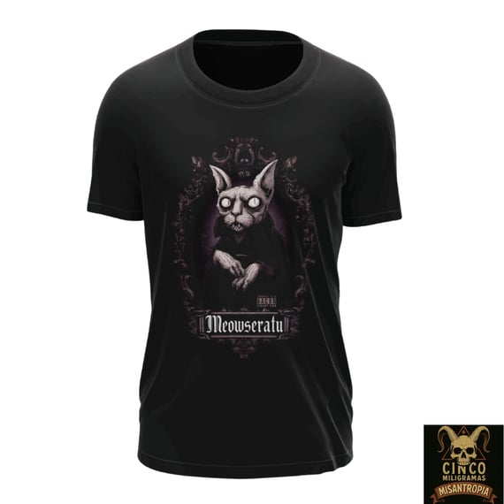 Meowseratu – Camiseta O Gato Vampiro do Expressionismo Macabro