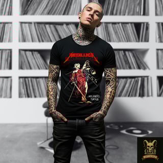 Nome do produto Metallica: Camiseta Justiça Corrompida – O Grito de Rebelião em Aço e Sangue