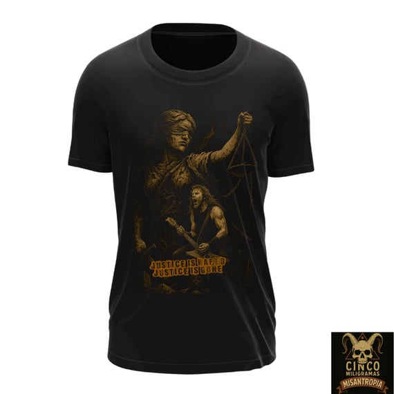 Metallica - Camiseta Justiça Corrompida – O Grito de Rebelião em Aço e Pedra