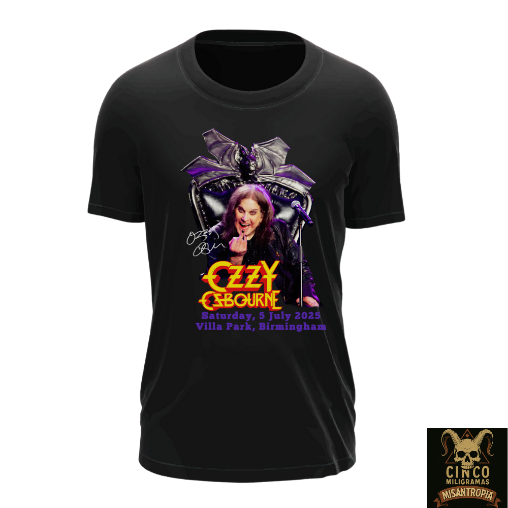 T-Shirt Plus Size Ozzy Osbourne Camiseta – O Trono do Fim: Ao Vivo