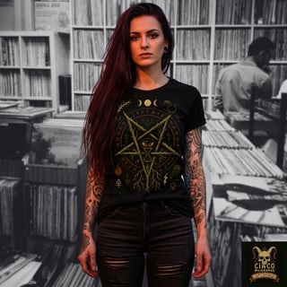 Nome do produto O Olho da Serpente: Tempo, Raiz e Magia – Camiseta Ocultista Visionária