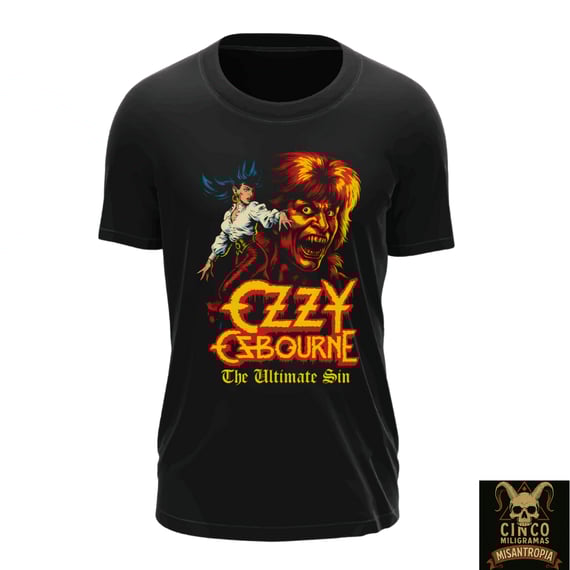 Ozzy Osbourne: Ultimate Sin - O Pecado Supremo – Camiseta Vintage com Arte de Horror Fantástico