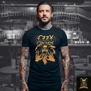Nome do produto Ozzy Osbourne: Grito nas Sombras – Camiseta da Lenda do Horror Psicodélico
