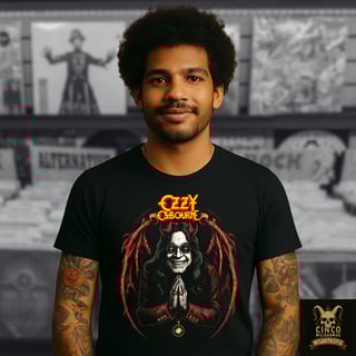 Nome do produto Ozzy Osbourne: Camiseta O Anjo Caído Sorri – Loucura, Metal e Redenção