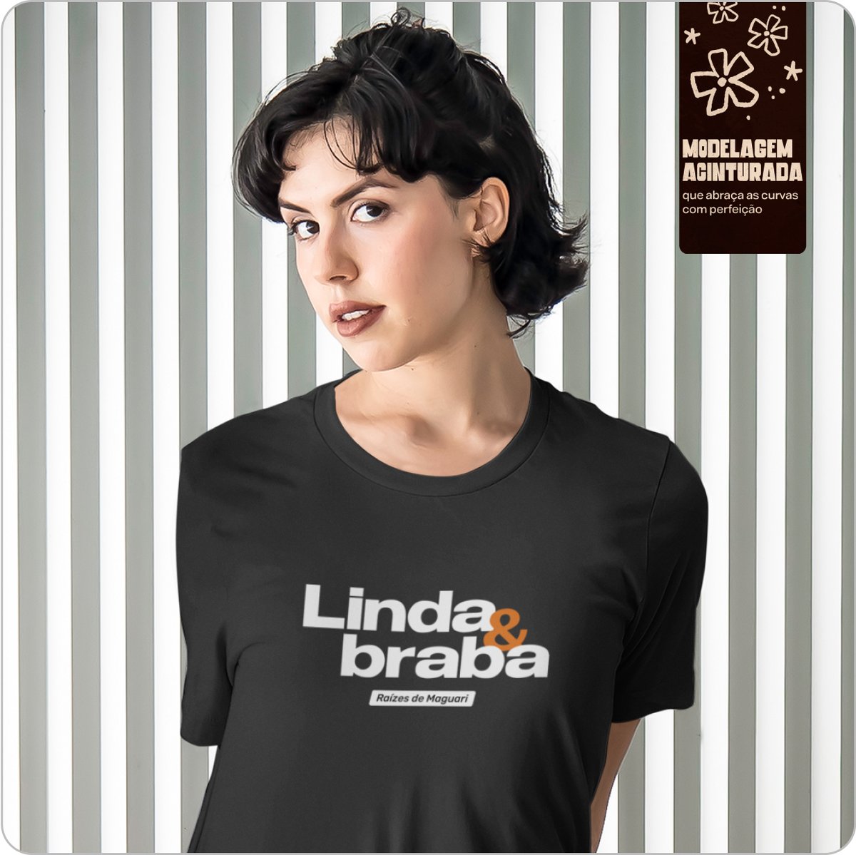 Nome do produto: Camiseta Feminina Baby Long Quality -Linda & braba 
