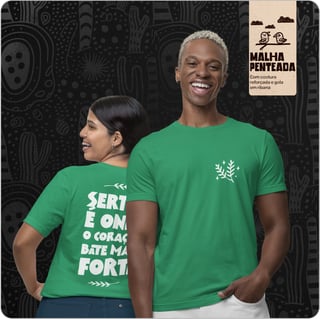 Nome do produto Camiseta Unissex Quality – Sertão e aonde o coração bate mais forte 